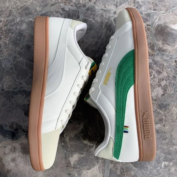 NWOB Puma Smash 3.0 Football24 Mens Trainers Alpine White Green Shoes 39614701 - Picture 5 of 12